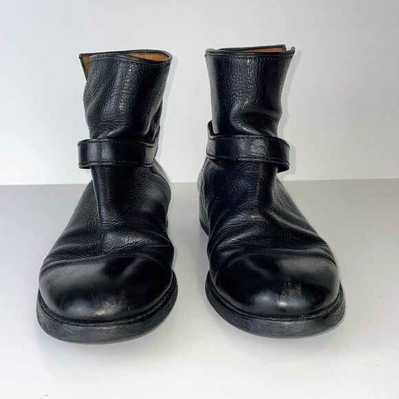 Madewell Biker Boot Moto Brass Strap Ankle Bootie Black Leather Womens 7.5 03827 - Picture 3 of 14